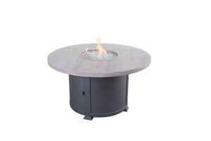 42" Round Faux Wood Fire Table W/Lid