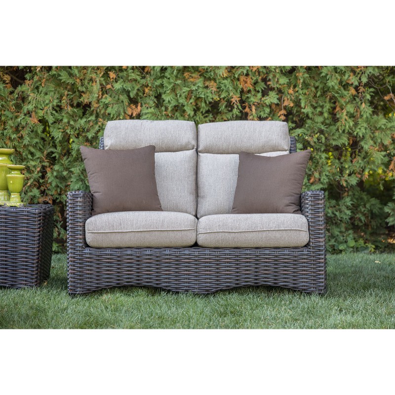 Cushioned High Back Loveseat with (2) 18