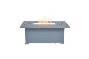 36" X 58" RECT GRAPHITE SLAT FIRE TABLE W/ LID